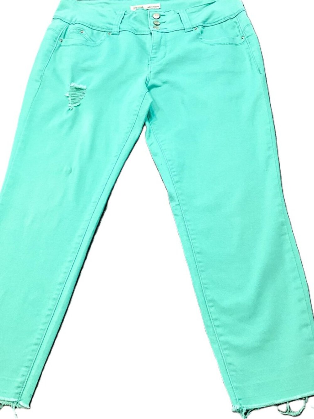 VNT Royalty for Me Turquoise Cropped Jeans Size 8